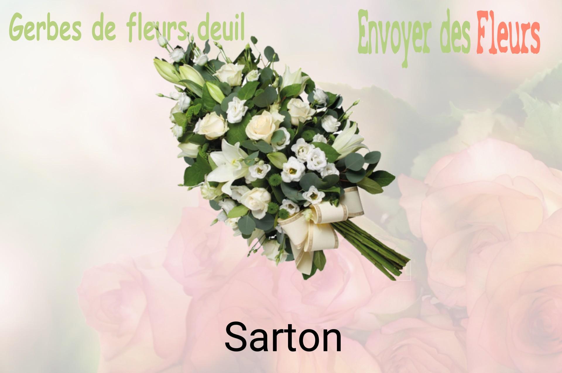 Gerbe de fleurs de deuil livrée à Sarton